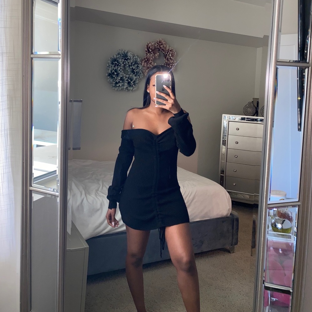 Fashion Nova Black Sweater Dress